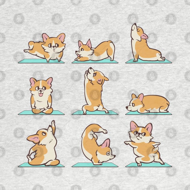 Corgi Yoga by huebucket